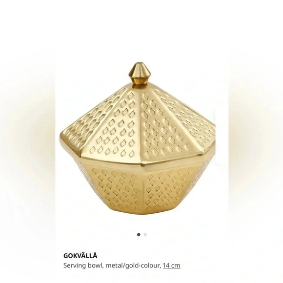 IKEA GOKVÄLLA 605.420.33 Ramadán Collection Gold Tone Aluminum Serving Bowl - Picture 12 of 12